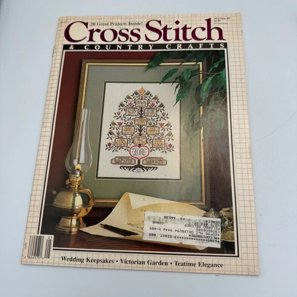 Vintage Cross Stitch Country Crafts 1988 & Net Darning Revival Book IV Lot of 2